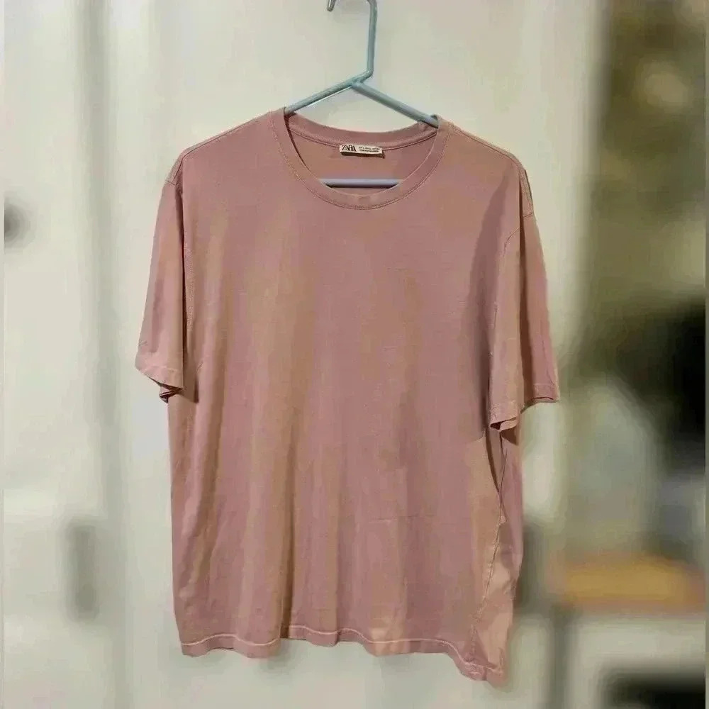 Zara Oversized Pink T-Shirt‎ | Short Sleeve | Size Large